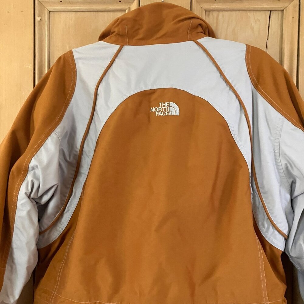 The North Face Womens Heavy Nylon No Hood Zip Parka Jacket Large Orange AN NWT - Picture 9 of 12